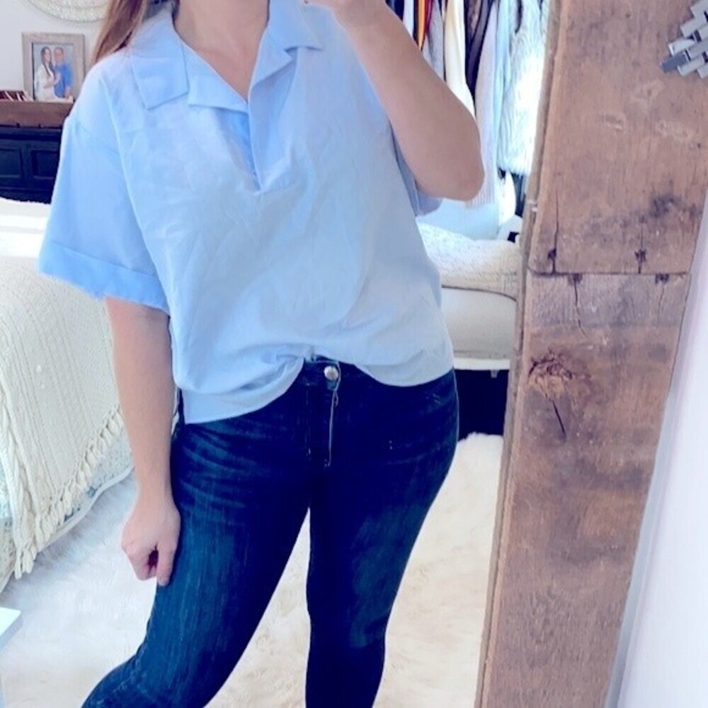 Zara Basic Light Blue Shirt Size Xlarge - image 2